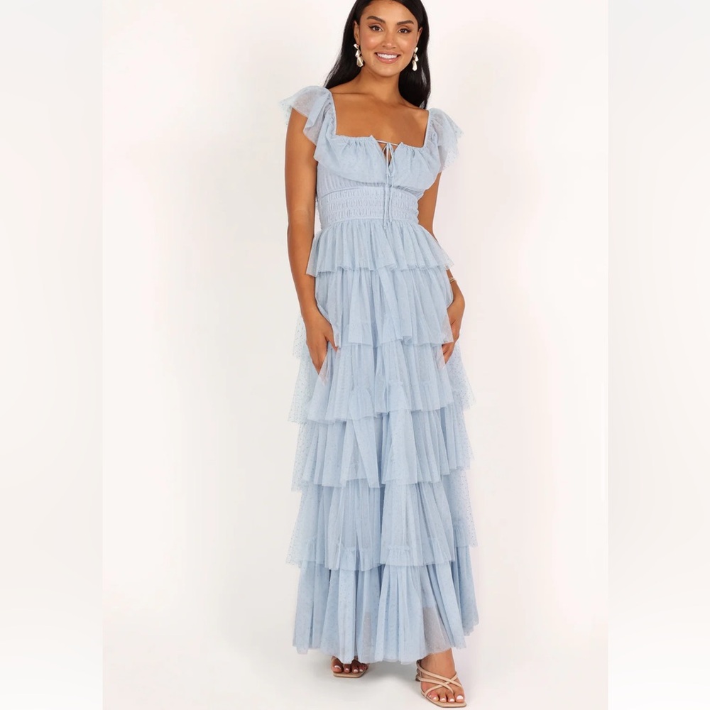Light Blue Petal and Pup Ruffled Dress